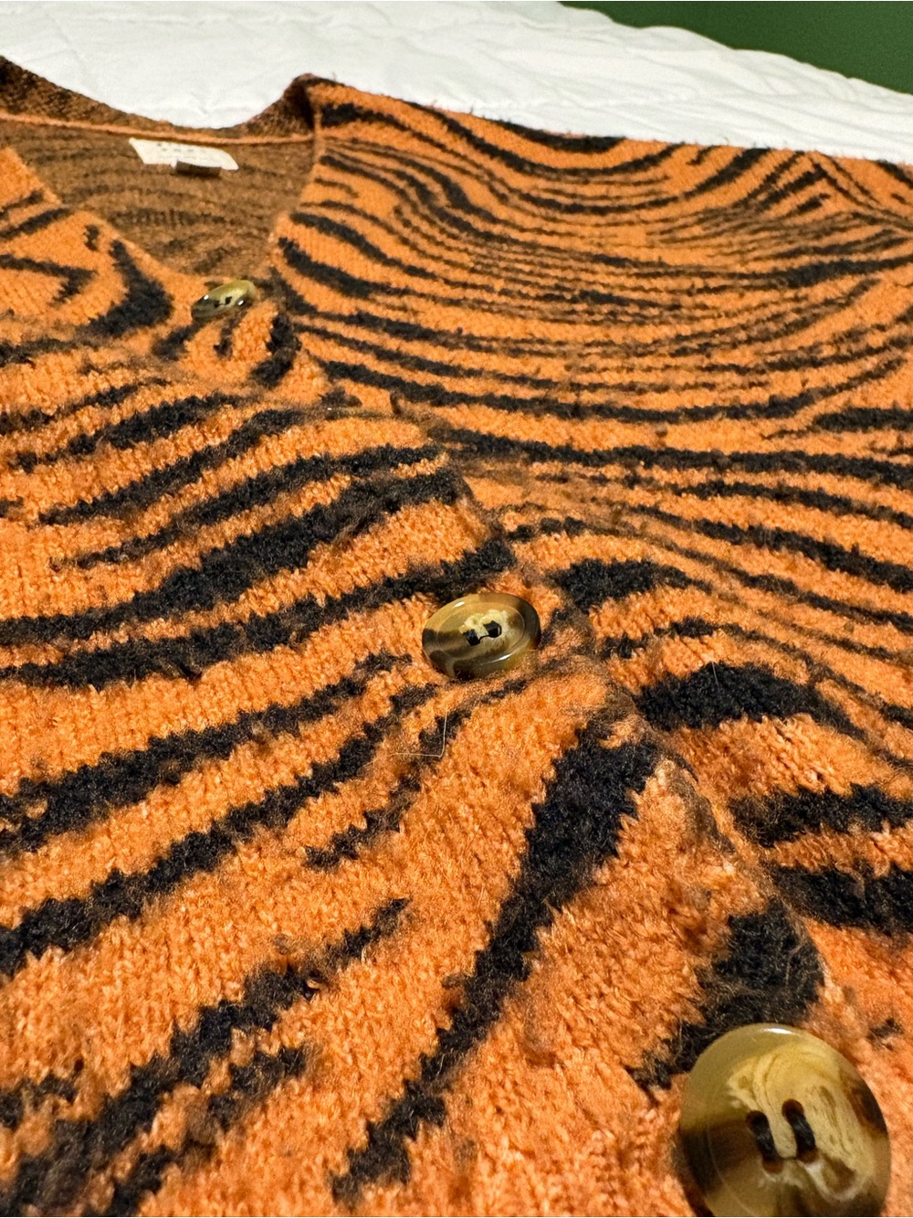 Billabong Orange and Black Tiger Stripe Cardigan - Picture 5 of 6